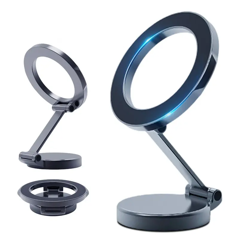 Fold Magnet Car Holder 360° Rotation Bisa Dilipat Magsafe Car Phone Holder / Universal Holder Hp Mobil Magnetic Bekerja Dengan Semua Ponsel - DH 802 1