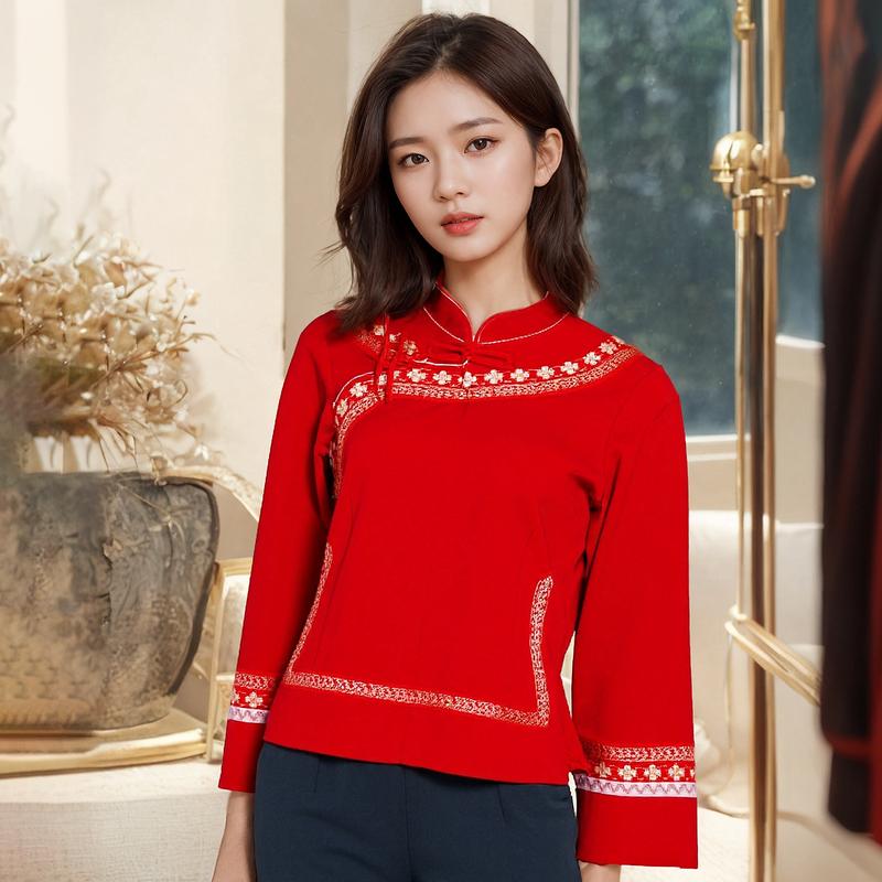 Trang phục sân khấu cổ điển Trung Quốc mới, Quần áo biểu diễn, Thích hợp cho lễ tốt nghiệp và chụp ảnh, Bộ trang phục lớp học, Cuộc thi hợp xướng, dành cho học sinh trung học cơ sở, Áo khiêu vũ núi hoa gió số lượng ít của phụ nữ 2