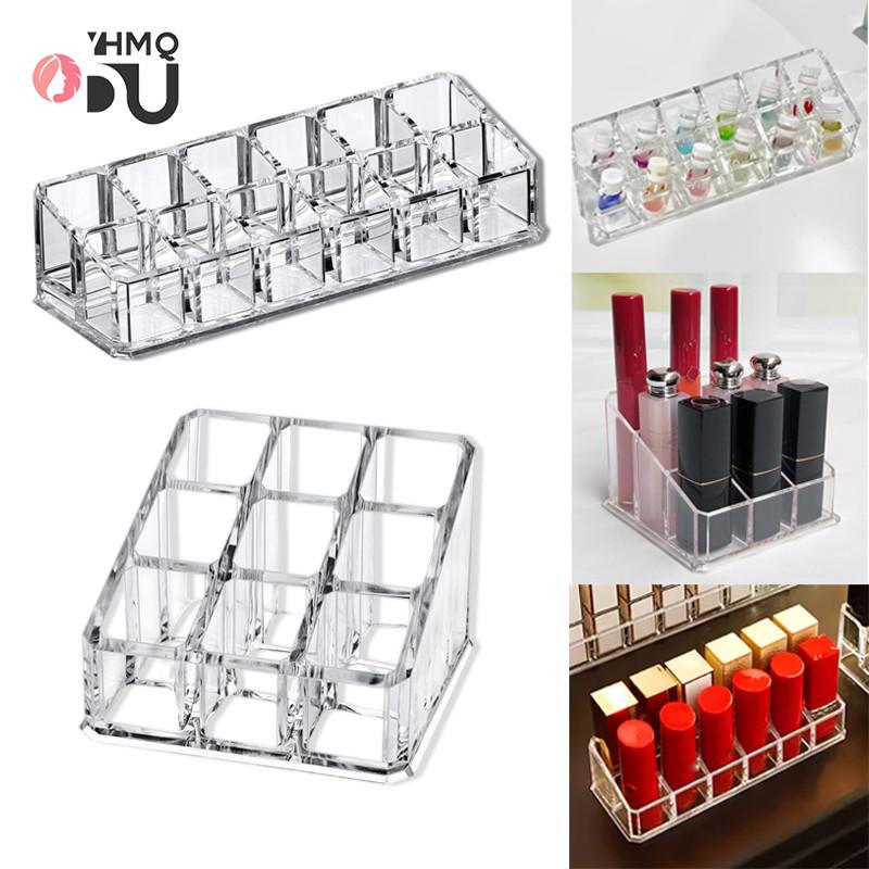 Hộp Sắp Xếp Son Bóng Son Môi Acrylic Trong Suốt Thiết Kế Nhỏ Gọn Có 9 12 Lỗ Thích Hợp Cho Dầu Thầu Dầu Thiết Yếu Con Lăn Nước Hoa Hộp Đựng