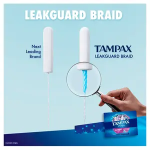 Tampax Pearl LeakGuard Protection Tampon Super & Regular 10 Pcs Perlindungan Optimal Non Alergen