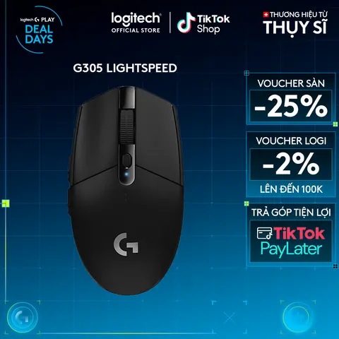 Chuột game không dây Logitech G305 LIGHTSPEED - Hero 12K DPI, Nhẹ 99g, 6 nút lập trình, Pin 250h