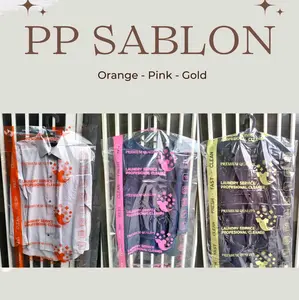 PLASTIK PP ORI SABLON GANTUNG SATUAN KEMEJA & GAMIS Gold, Orange, Pink