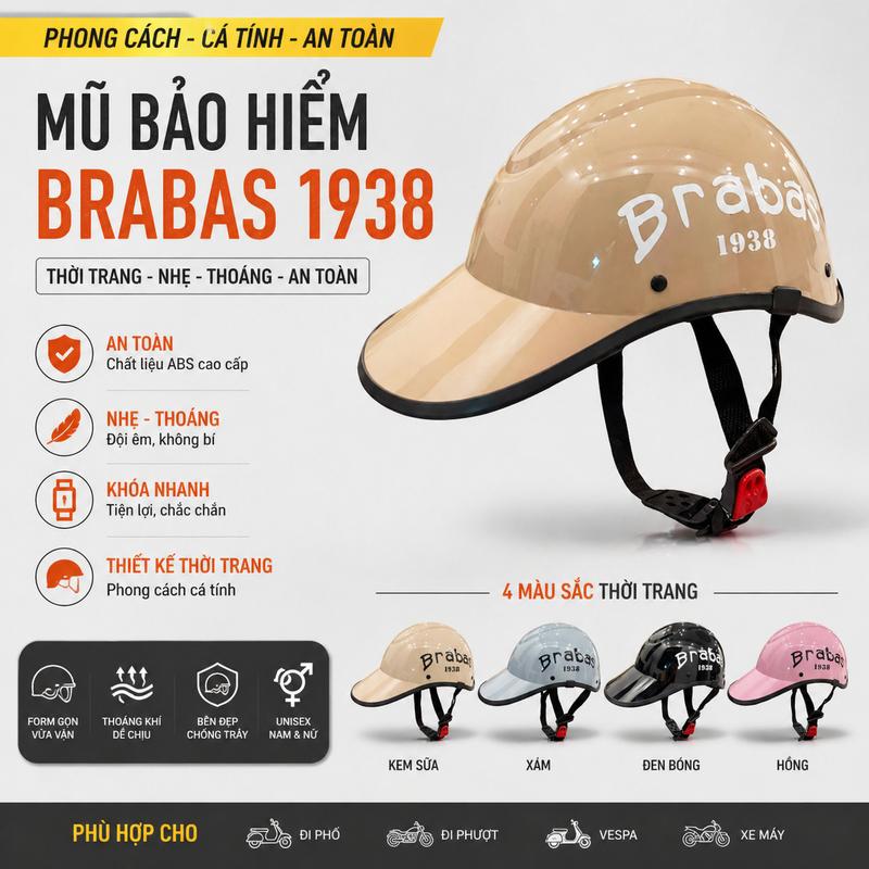 Nón bảo hiểm, Nón kết Brabas khoét đuôi và bít đuôi thời trang cao cấp, dành…