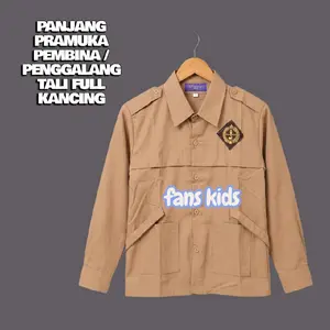 Seragam Pramuka Penggalang/Penegak Putri SMP SMA | Kemeja Coklat Lengan Panjang Full Kancing | Bahan Katun Oxford | Saku 2 Bertali. Fashion anak Pramuka perempuan.
