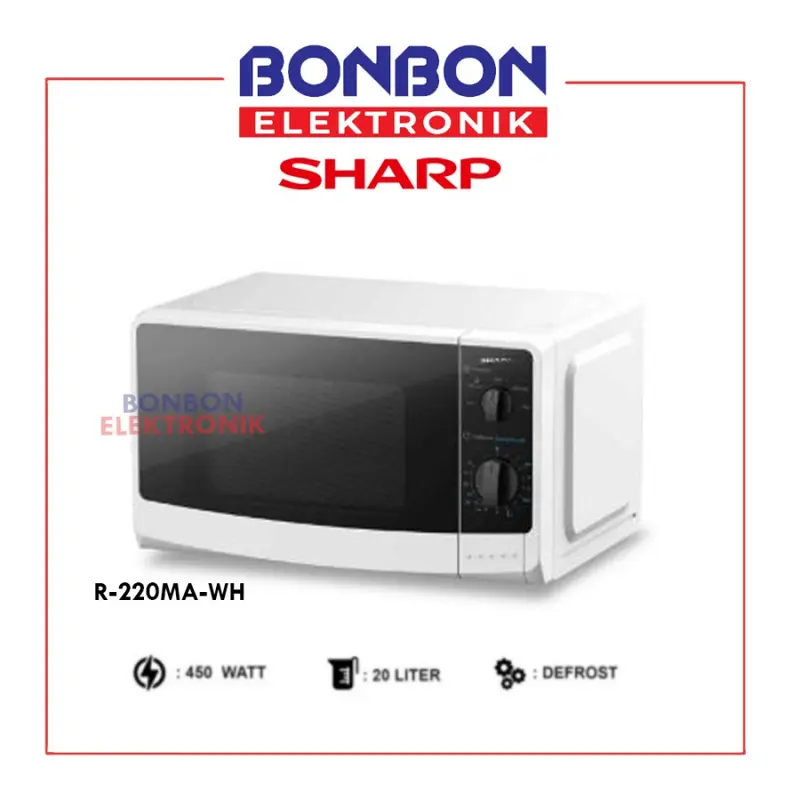 Sharp Microwave Solo R-220MA-WH 20 Liter 450 Watt / R 220MA WH 20L 0