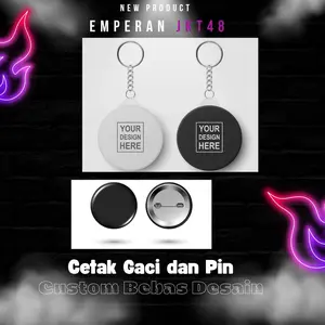 Custem Pin Button / Pin Peniti 44 mm Karakter Anime,Idol Atau Desain Bebas// Glossy,Doff,Hologram,3D,Broken glass