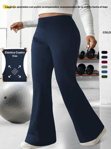 Leggings de Talla Grande de Cintura Alta y Pierna Acampanada, Pantalones Casuales Cómodos de Corte Bajo y Muy Elásticos para Uso Diario, Ropa Inferior para Mujer para el Verano
