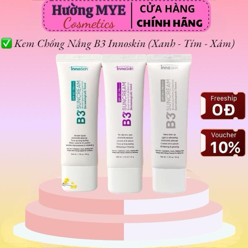 [Mẫu mới] Kem Chống Nắng B3 Innoskin Skincare SPF 50+ Nâng Tone đẹp , Kiềm Dầu, Kháng Nước size 50ML 0