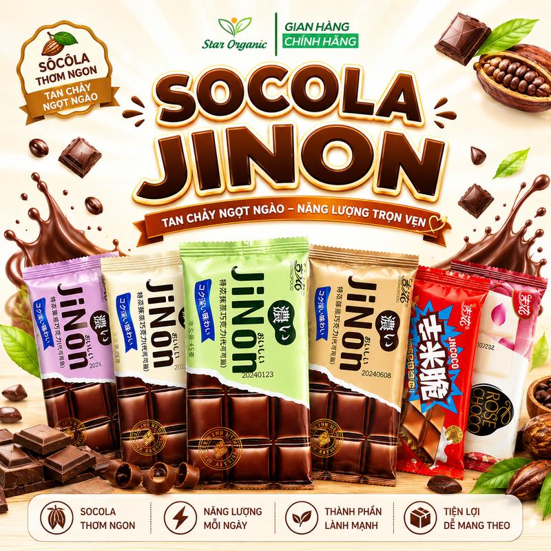 Kẹo Socola JiNon Vị Matcha, Hoa Hồng, Sữa, Dâu 40G - Star Organic