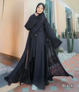 Helwa Abaya 2in1 Iner dan Outer Ceruty Baby Doll Premium Gamis Lebaran Wanita Muslim Kekinian Dewasa Syari Remaja