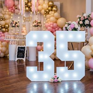 Números luminosos de 3 pies del 0 al 9 para fiestas, cumpleaños, aniversarios y graduación 2026, en estilo mosaico con luz blanca, kit DIY.