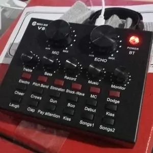 MKC KIMISO V8-LIVE SOUND CARD USB EXTERNAL V8 KARAOKE RECORDING MOBILE AUDIO MIXER AUDIO LIVE BROADCAST KTV SOUND CARD FOR LIVE BROADCAST, K SONGS RECORDING