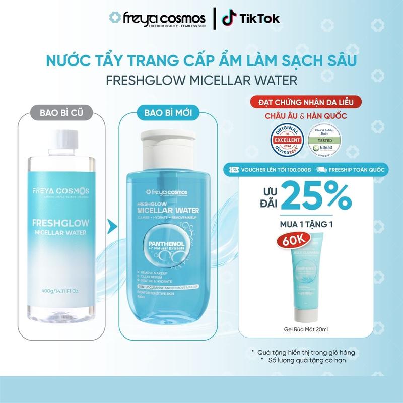 Nước Tẩy Trang Freya Cosmos Làm Sạch Sâu, Cấp Ẩm, Dịu Nhẹ Cho Mọi Loại Da - FreshGlow Micellar Water 400g