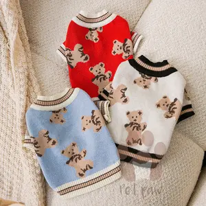 Petpaw Baju Anjing Kucing Cardigan Bear Outer Jaket Anabul Premium Import