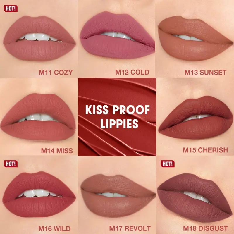 O.TWO.O Misty Kiss Lock Matte Lipstick Color Silky 24H Long Lasting Lip Makeup 2