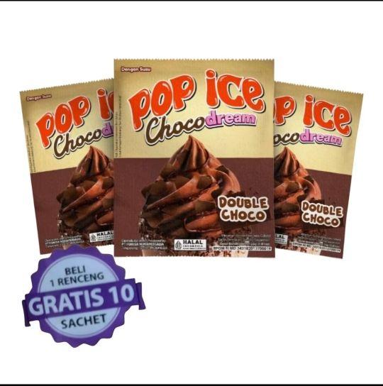 20pcs(DoubleChoco) 12pcs(Malt, latte, coconut) Pop ice choco dream 1 renceng