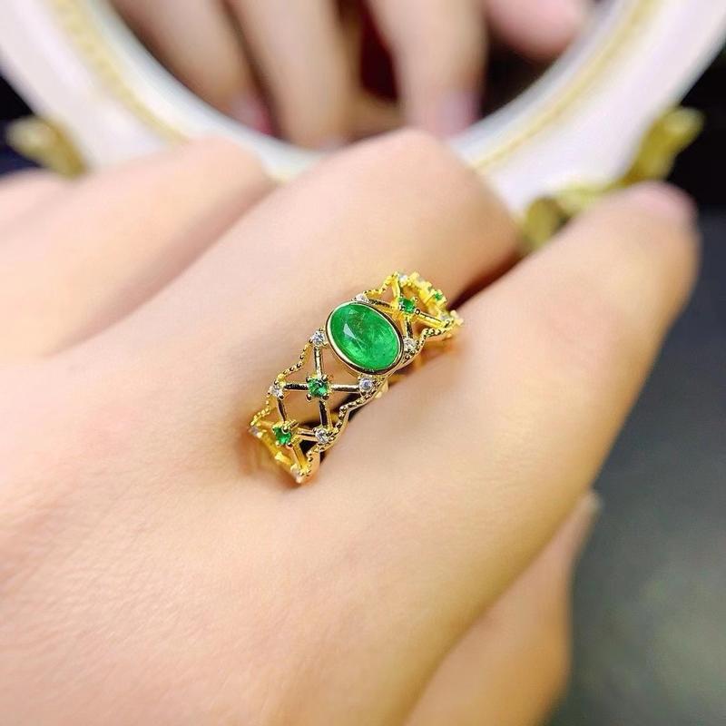 Product Introduction of Pure natural boutique emerald ring 3