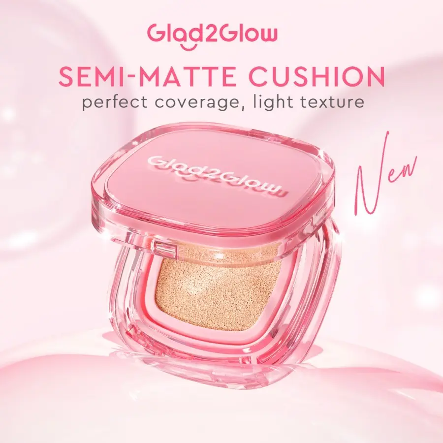 Glad2Glow Perfect Cover Cushion 11g 5 Shades Matte Finish Make Up BB Cream CC Cream Bedak Foundation Wajah
