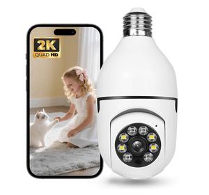 WiFi対応 PTZ IPカメラ リモートHD 360°可視範囲 防犯用 球形インターフェース 1080P ワイヤレス 360度回転 オートトラッキング パノラマカメラ 電球型デザイン