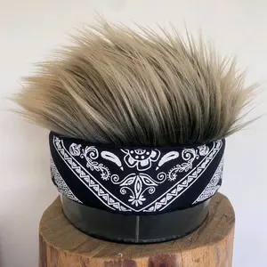 Topi rambut palsu warna Hitam bahan bulu korea untuk Dewasa dan anak-anak bisa digunakan untuk cosplay