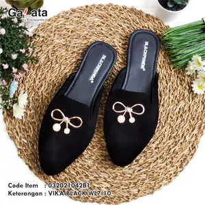 Blackpanda Flatshoes Wanita / Blackpanda Vika Bustong Sol Karet Anti Slip Slip Resistant S flat shoes mules wanita