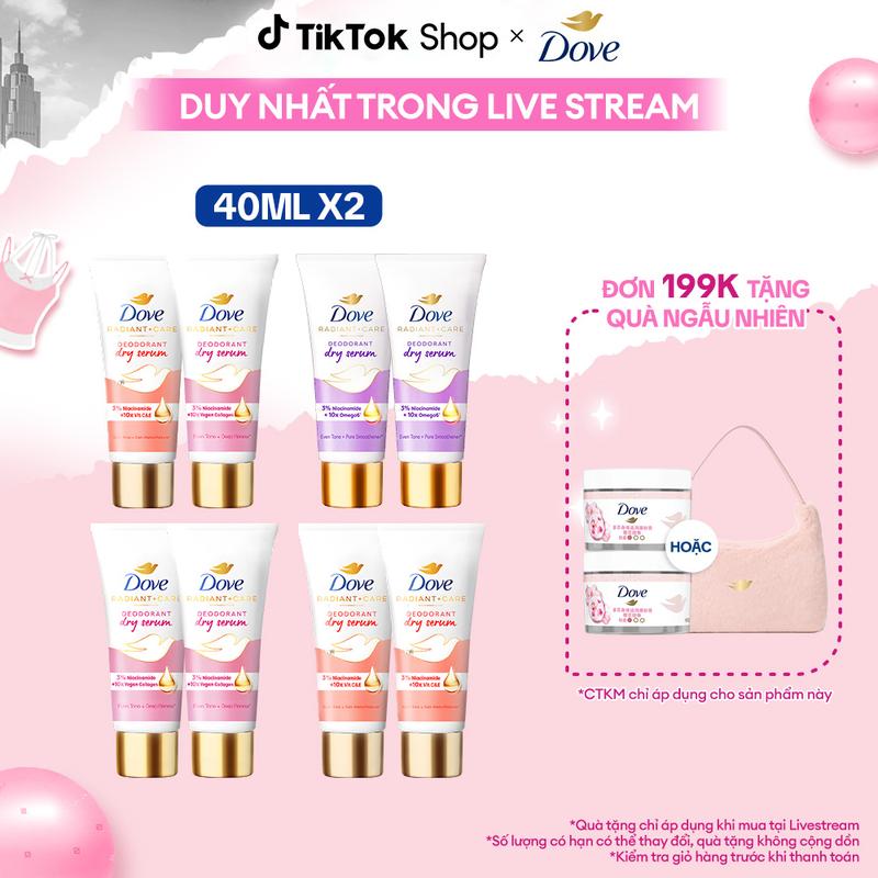  Combo 2 Kem Ngăn Mùi Vùng Cánh Tinh Chất Serum Dove Dành Cho Nữ Với 3% Niacinamide Hỗ Trợ Da Cánh Sáng Mịn Đều Màu 40mlx2  1  