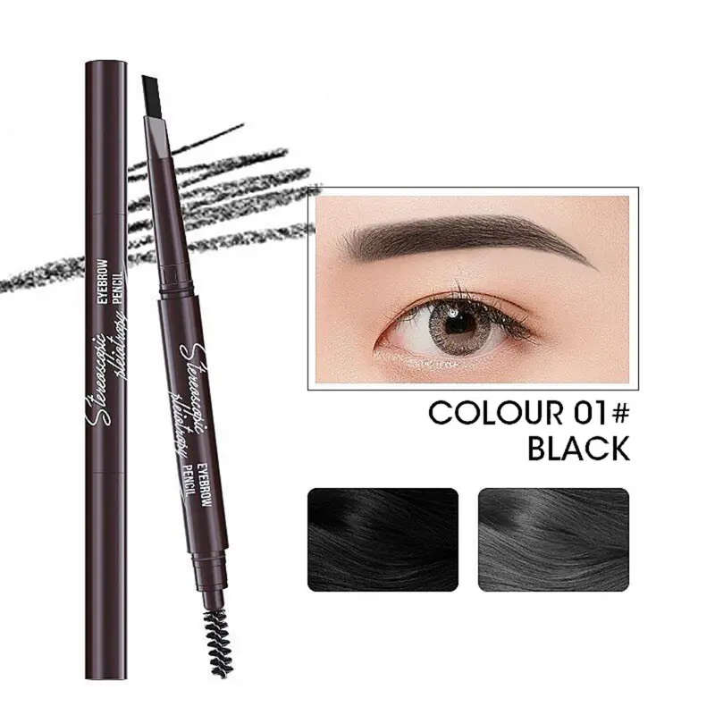 PENSIL ALIS 2 in 1 anti air EYEBROW PENCIL waterproof Putar otomatis dengan sikat alis PROMO !!! 4