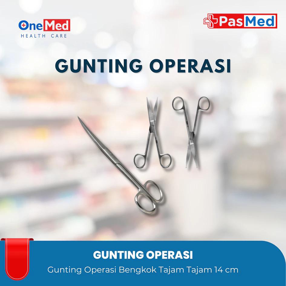 PASMED | MARWA - Gunting Operasi Gunting Bedah Bengkok Tajam / Operating Scissor Curved Sharp - Sharp