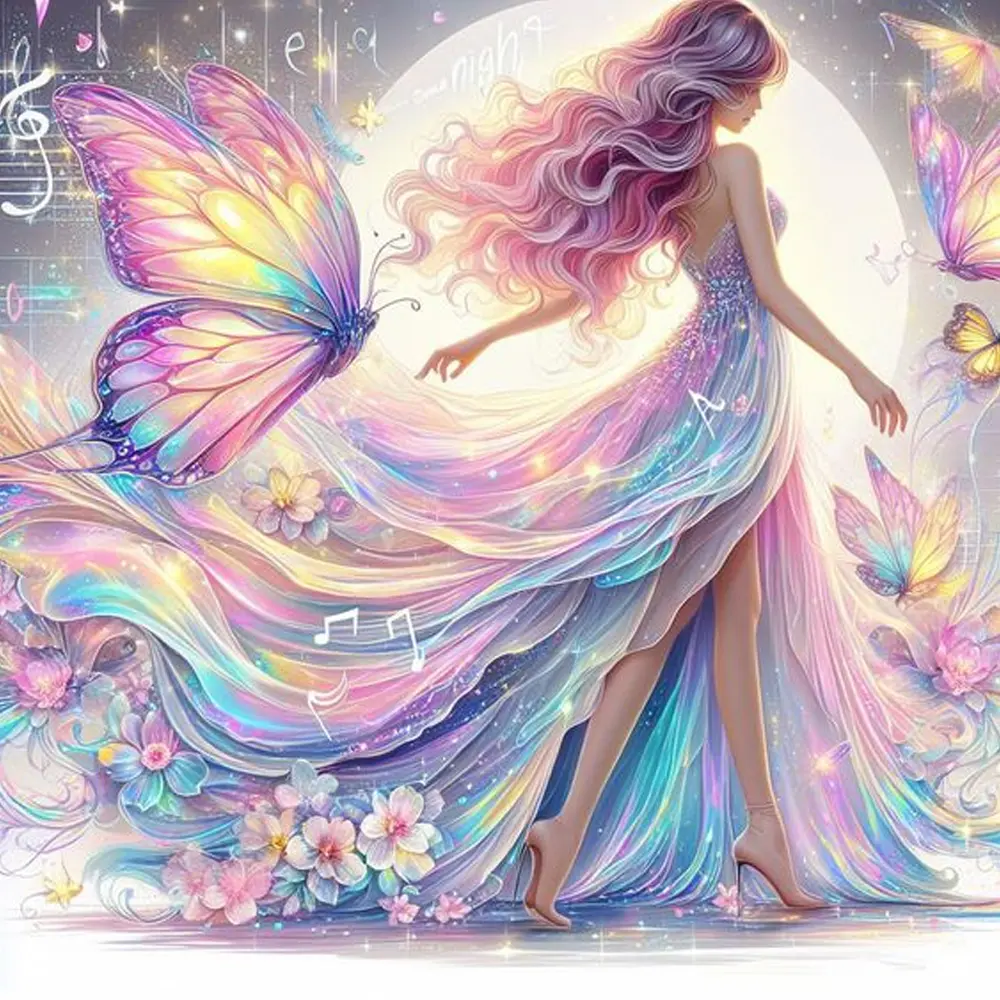Diamond Painting Art 5D Full Square Round Drills Beauty Butterfly | Diamond Painting