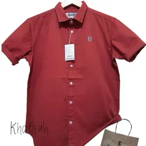 Kemeja Pendek Pria Slimfit Kerah M L XL Gior