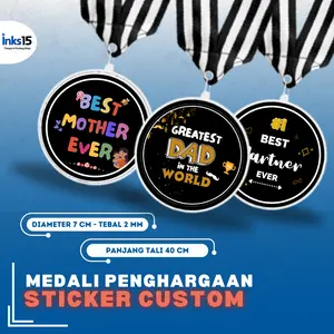 Medali Akrilik Sticker Custom Kado l Hadiah l Penghargaan l Ibu & Ayah l Guru l Partner l BestFriend