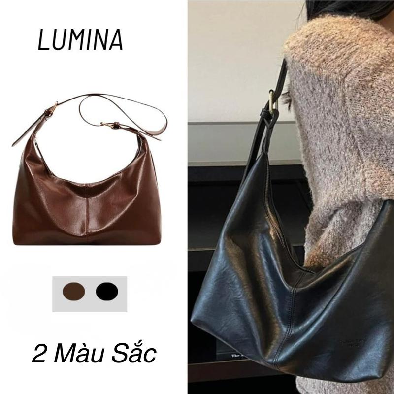 Túi xách nữ đeo vai màu trơn thời trang Túi đeo chéo sức chứa đa chức năng lớn vn36
