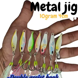 Metal jig 10gram + double assist hook Lure