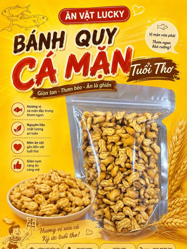 Bánh quy cá mặn tuối thơ  béo thơm ngon - AVL