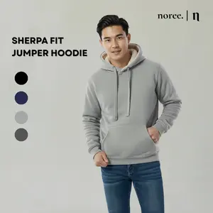 Noree Sherpa  Fit Hoodie Jumper Cotton Fleece - Jaket Hoodie Sherpa Full Bulu | Misty