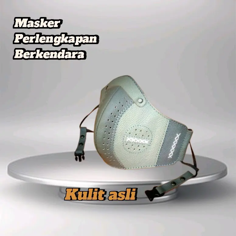 Masker Motor Kulit Asli Motif Jeruk - Aksesoris Berkendara - Pria, Wanita