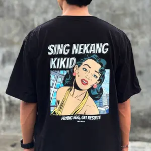BAJU / TSHIRT SING NEKANG KIKID V2 LITTLE BIT ENGLISH,  Kaos Oblong Combed Katun Dewasa Keren Hitam