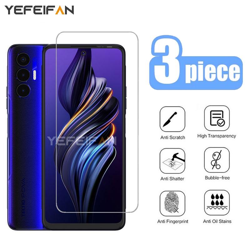 Bảo Vệ Màn Hình Cho TECNO Pova 3 3 Miếng Phim Kính Cường Lực Cho TECNO Pova Neo 5G 2 Camon 18 Premier 18P 17 Pro 17P 16 POP 5 LTE