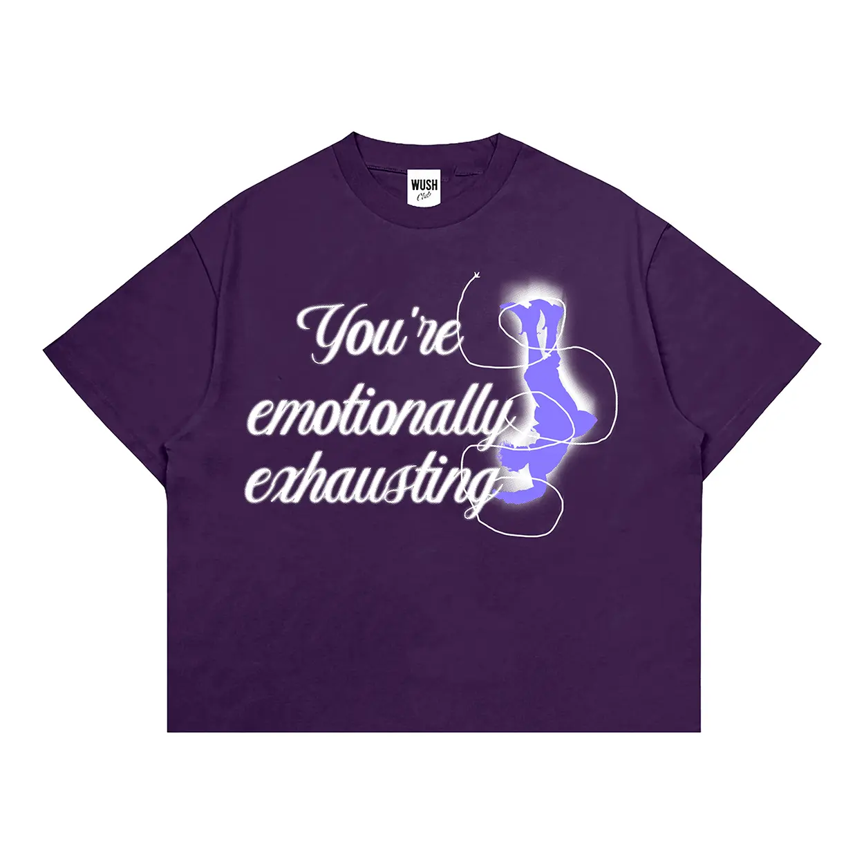 BOXY FIT OVERSIZE T SHIRT Baju kaos Distro Pria Wanita Lengan Pendek COTTON COMBAD 24S EXHAUSE PURPLE