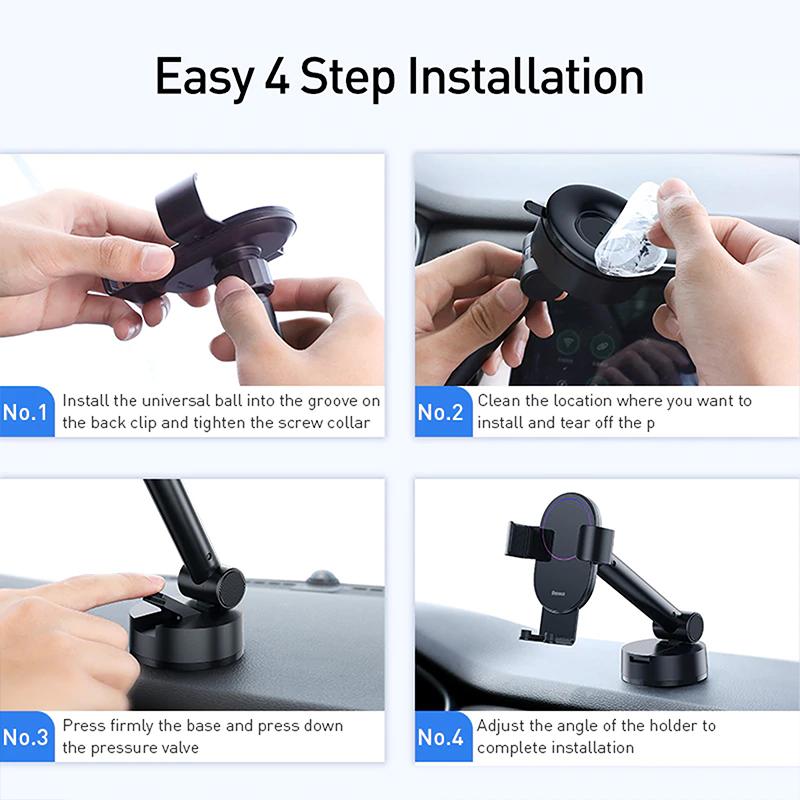 Baseus Simplism Gravity Car Mount Holder Mobile Phone with Suction Base Stand Holder HP 6