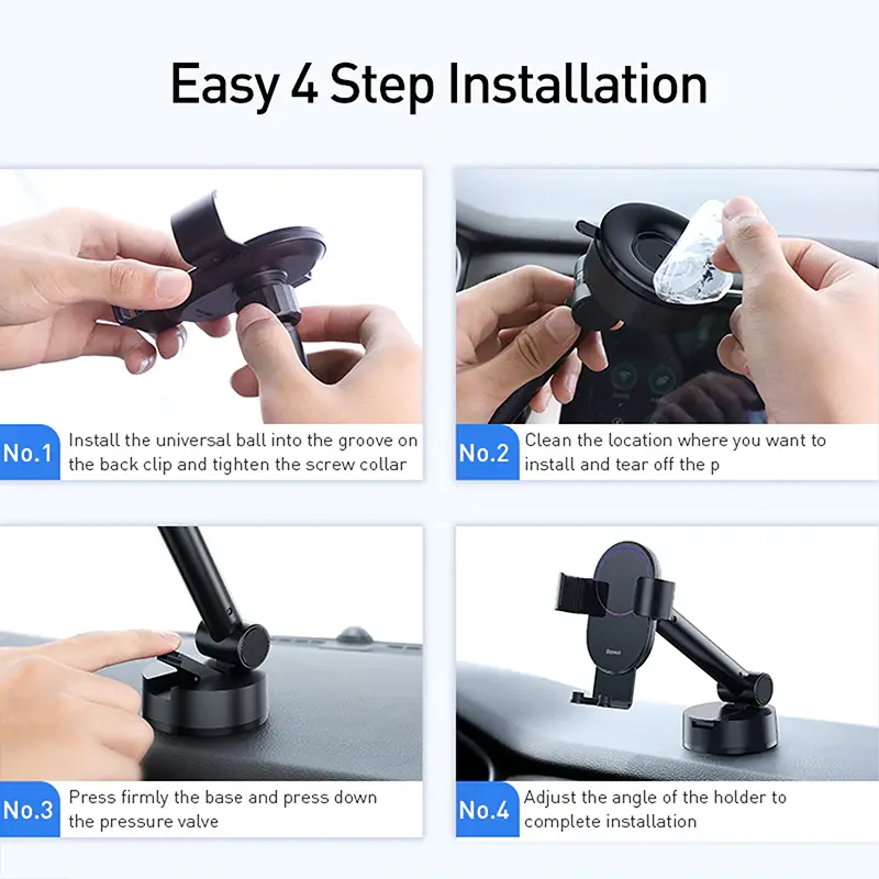 Baseus Simplism Gravity Car Mount Holder Mobile Phone with Suction Base Stand Holder HP 5