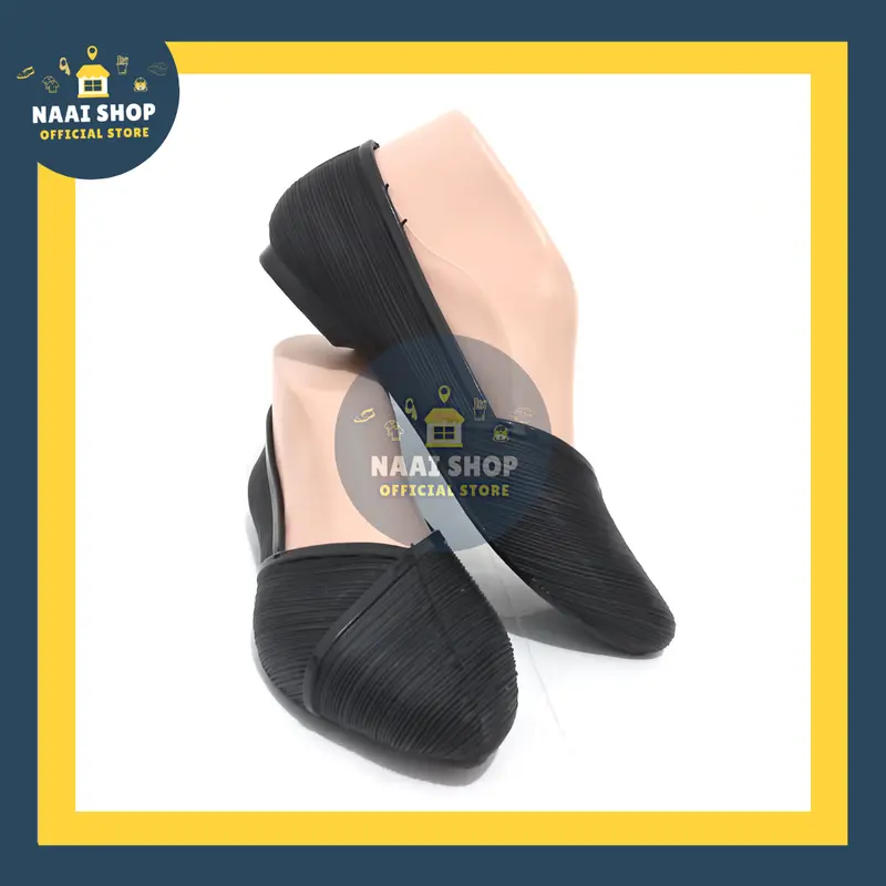 Sepatu Flat Karet Wanita Motif Salur Soft Color Size 36-40 Flat Shoes Jelly Import Premium Outfit Fashion Casual Slip On Cewek Korea Style Murah Selop Kerja Kuliah Sekolah Kekinian Slop Kasual Terbaru Pantofel Hak Rendah Terlaris Karis 538 Naai Shop balle 5
