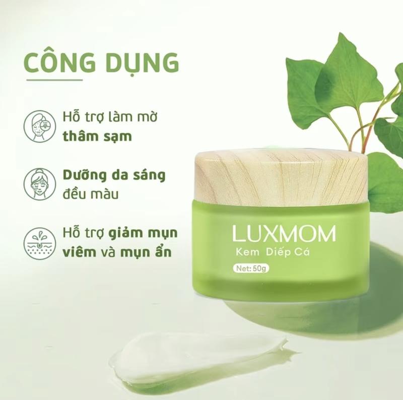  Kem Diếp cá Luxmom mẫu mới hết mụn mờ thâm sạm dưỡng trắng cấp ẩm an toàn hiệu quả Tất cả các loại da Skincare Làm Đẹp Da Dưỡng Ẩm Da Nữ 
