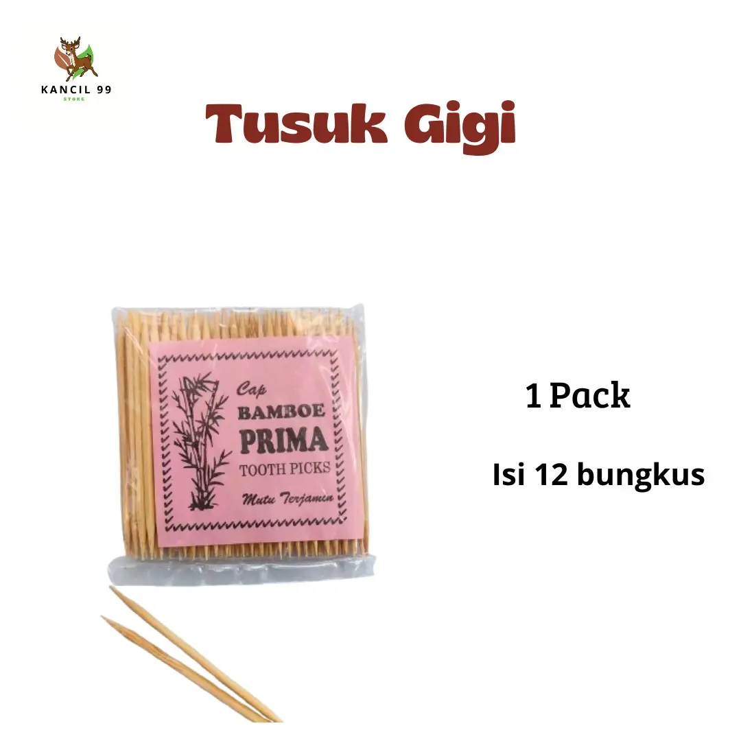 Tusuk Gigi Cap Bamboe Prima - 1 Pack 12 Bungkus
