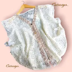 sani cs nolya vest brukat outer putih Rompi