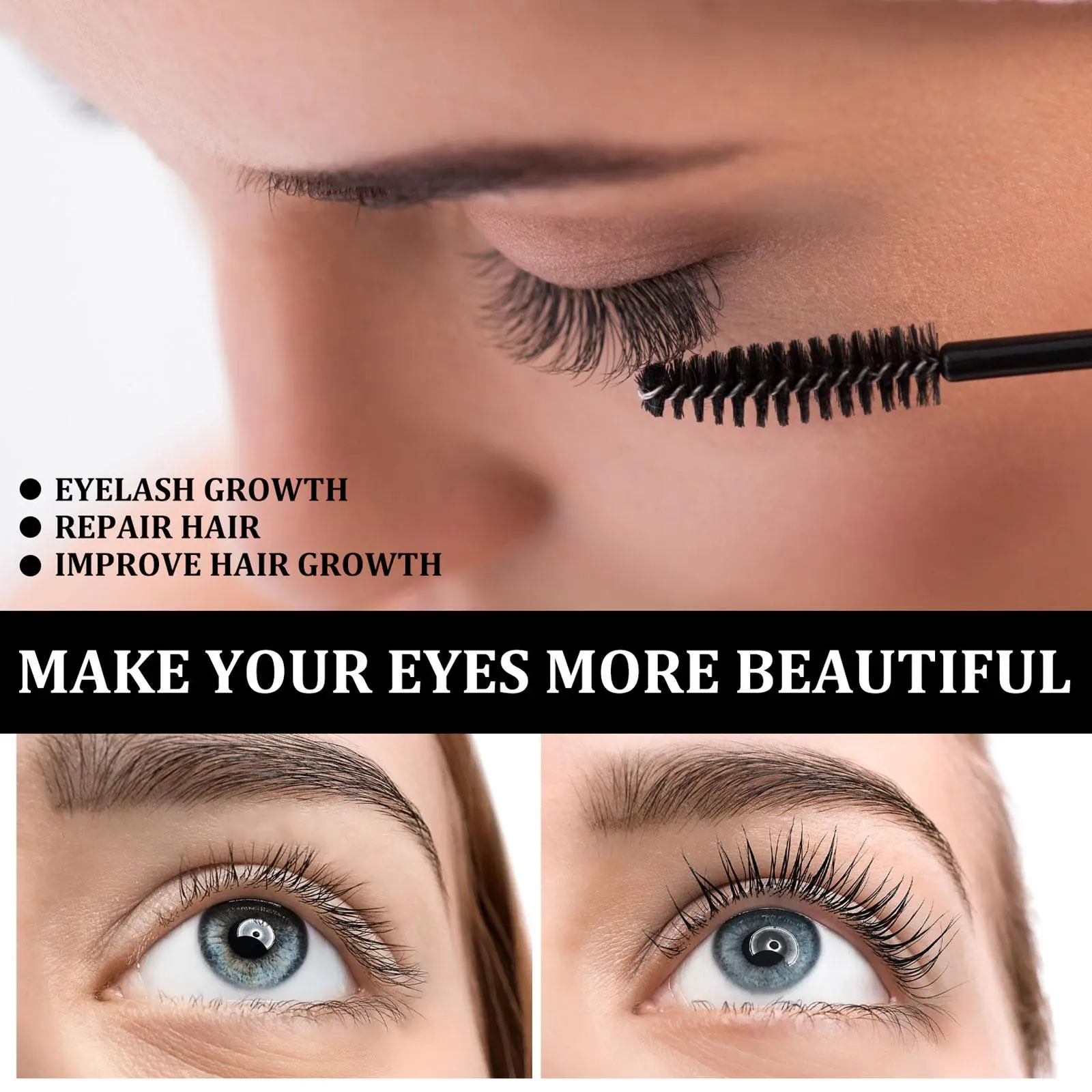 Castor Oil Mascara Pure Castor Oil Eyelash Growth Liquid Hair Growth Eyelash Growth Essence Natural Thick Long Curling Moisturizing Care Solution Not Easy To Smudge Eyelashe Essence