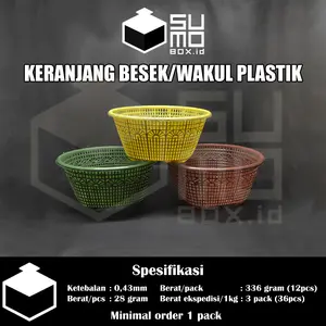 Besek tradisi wakul tradisi keranjang plastik telur isi 12pcs syukuran hajatan slametan