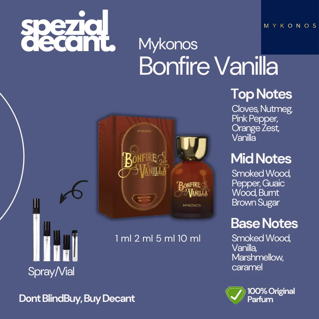 (DECANT) Parfum Mykonos Bonfire Vanilla 100% Original 1ml 2ml 5ml 10ml