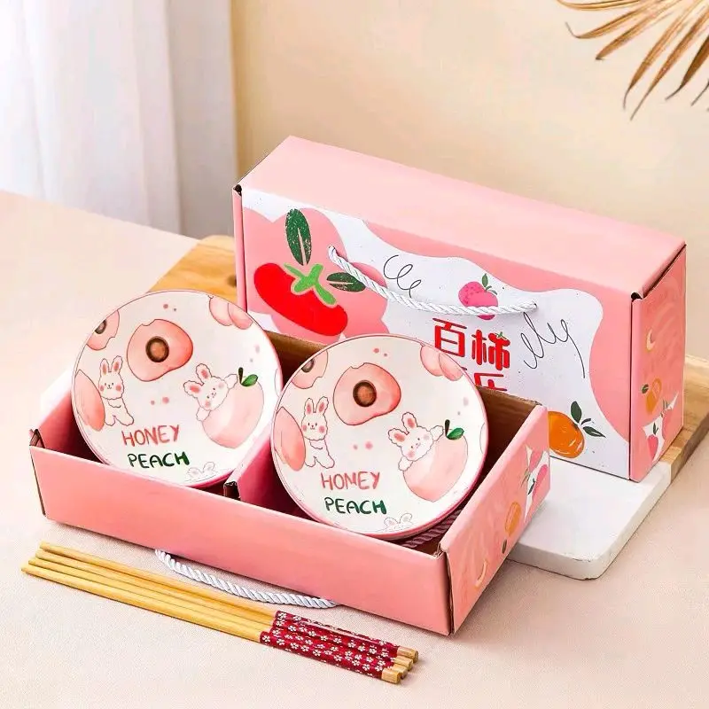 [FREE SUMPIT] 2 Mangkok + 2 Pasang Sumpit Japanese