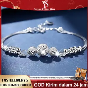 Gelang Wanita Perak 925 Asli Tiga Zaman - Gantungan Angka Beruntung, 2in1 Bisa Jadi Kalung Kaki, Hadiah Romantis